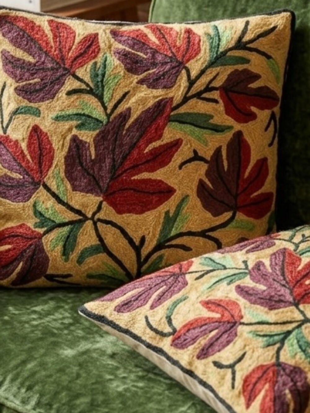 Floral Embroidered Home Accent Cushion Covers